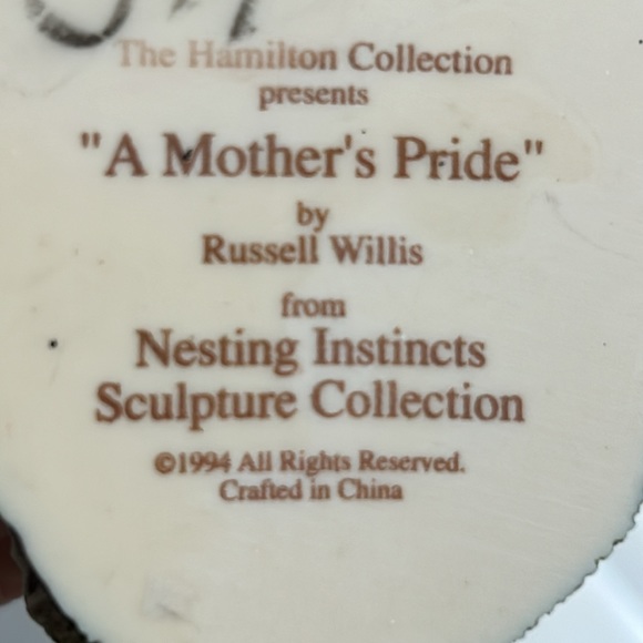 Majestic Barn Owl & A Mother's Pride Russell Willis Nesting Instincts Sculpture - Picture 8 of 10